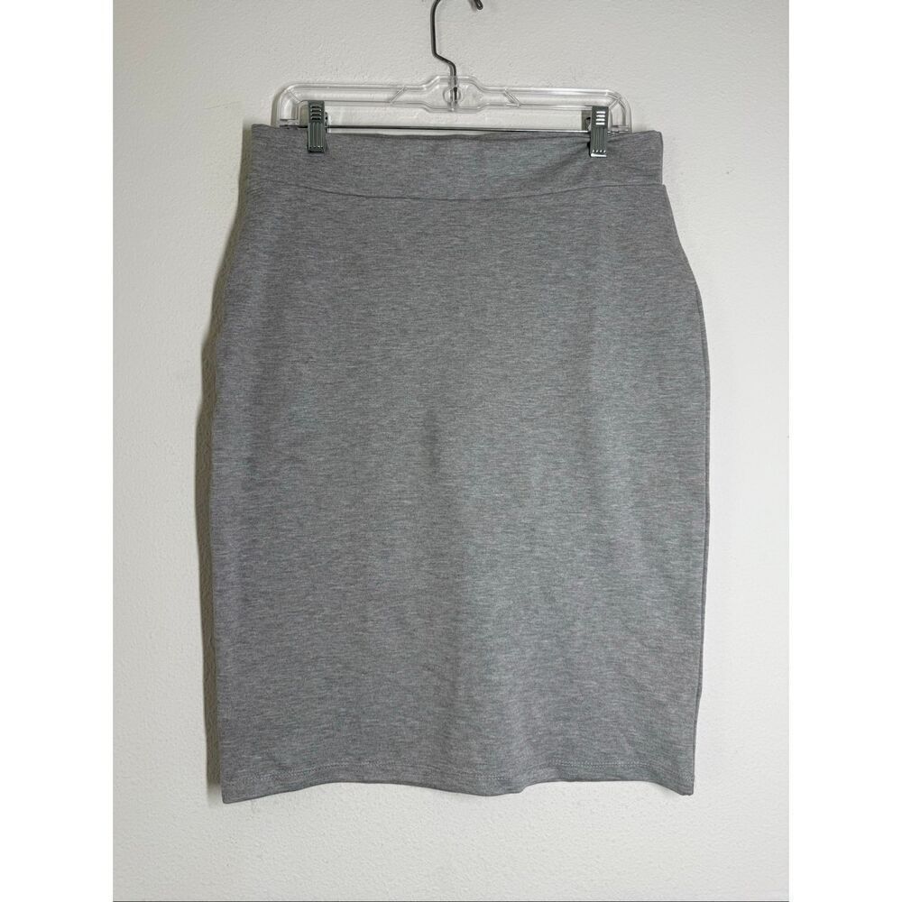 Exchic Women’s Gray Stretch Knit Pencil Skirt Size XL